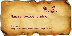 Maszarovics Endre névjegykártya